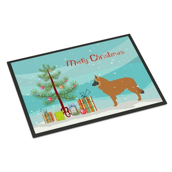 Carolines Treasures BB2979MAT Belgian Shepherd Merry Christmas Tree Door Mat Indoor Rug or Outdoor Welcome Mat 18x27