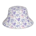 thumbnail image 3 of Daiia Lavender Flowers Pattern Bucket Hat - Trendy Cotton Sun Hat for Beach, Golf, Fishing - Fun Outdoor Vacation Boonie for Men and Women, 3 of 9