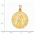 thumbnail image 3 of 14k Yellow Gold Hollow Head of Christ Medal Round Charm Pendant, 3 of 7
