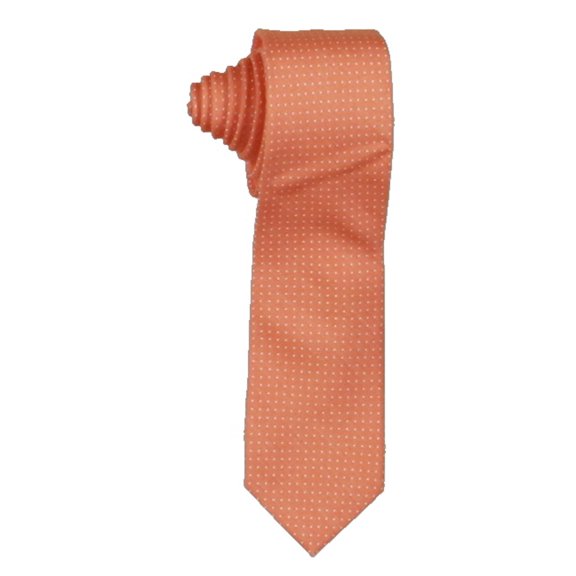 Calvin Klein Mens Pop Dot Silk Blend Pattern Neck Tie Orange O/S