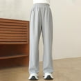 thumbnail image 5 of Boys Girl's Cotton Sweatpants Casual High Waist Baggy Joggers Track Pants Soft Straight Wide Leg Athletic Pants with Pockets, 5 of 5