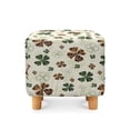 thumbnail image 2 of Jiueut Green Shamrock Leopard Print Square Ottoman Cover, Folding Storage Stool Slipcover Washable Furniture Protector with Elastic Bottom St.Patrick's Day Decor, 2 of 7