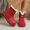 Red, variant on Women Cold Weather Mid Calf Snow Boots Round Toe Fleece Lined Snap Strap Shoes Daily Commute Outdoor Winter Boots Blue