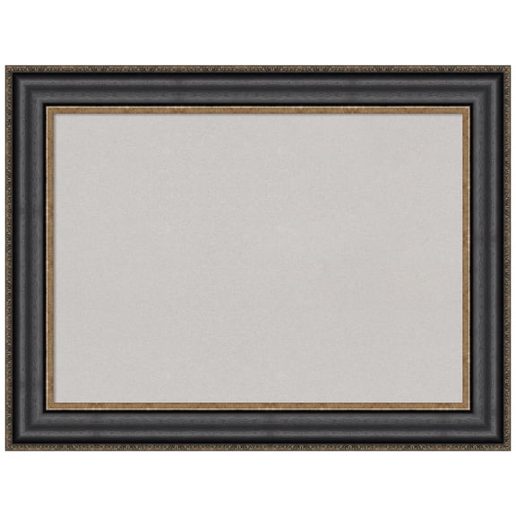 Amanti Art Grey Cork Board Framed Thomas Black Bronze Bulletin Board 34 in. x 26 in.