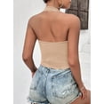 thumbnail image 2 of Ekouaer Women Halter Top Backless Scroop Neck Slim Stretchy Ribbed Knit Camisole Crop Tops, 2 of 6