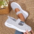 thumbnail image 3 of BOERTEU Women Hollow Knit Mary Jane Walking Flats, Wavy Elastic Strap Slip On Casual Shoes, Lightweight Non Slip Platform Daily Sneakers, 3 of 5