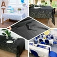 thumbnail image 4 of Efavormart 54" x 108" | Stars Sprinkled Plastic Tablecloth, Waterproof Rectangle Disposable Tablecloth - White/Gold, 4 of 11
