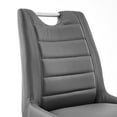 thumbnail image 2 of 30 Inch Faux Leather Bar Stool, Silver and Charcoal, 2 of 5