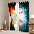 thumbnail image 3 of jejeloiu Baseball Game Gaming Curtains Pack of 2 (42x84 Each),Ball Sport Curtains Blackout,Gradient Orange Cyan Bedroom Curtains For Boys Kids,Ultra Soft Home Decor, 3 of 6