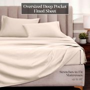 Superior 4-Piece 1500 Thread Count Ivory Sheet Set, Queen