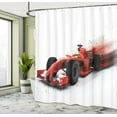 thumbnail image 5 of Ambesonne Race Themed Shower Curtain, Formula Racing Print, 69"Wx70"L, Black Red, 5 of 5