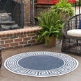 thumbnail image 4 of Unique Loom Outdoor Coastal Collection Area Rug - Caye (7' Round Navy Blue/Ivory), 4 of 9