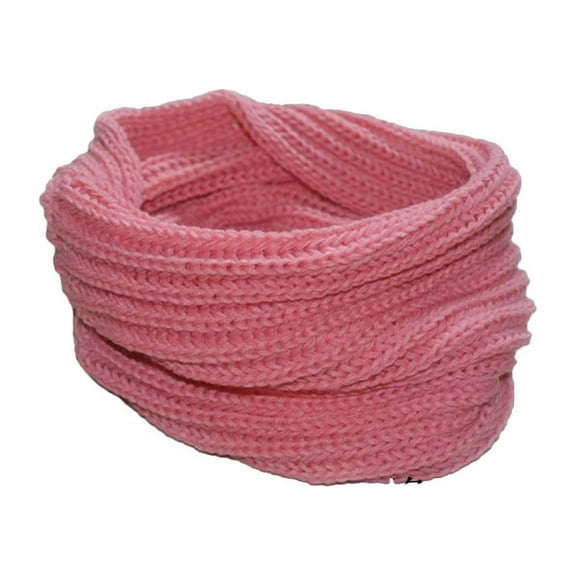 Prolriy Neck Warmers Soft Men Women Scarf Winter Warm Scarves Wrap Knitted Collar Circle Shawl Hoop Circle Scarf for Women Pink One Size