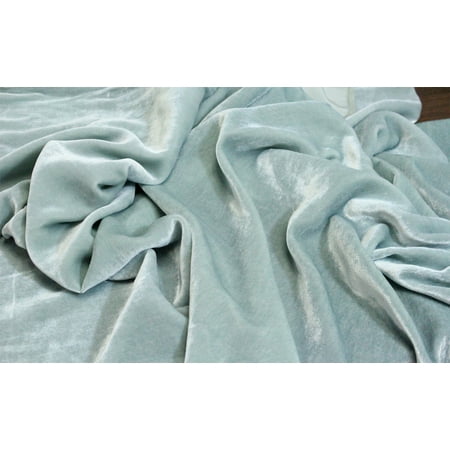 DECORATIVE SILK INC. SILK RAYON VELVET SOLID FABRIC 45” WIDE By The Yard ( SAGE )