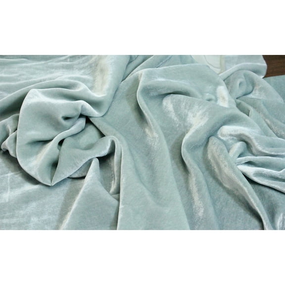 DECORATIVE SILK INC. SILK RAYON VELVET SOLID FABRIC 45” WIDE By The Yard ( SAGE )
