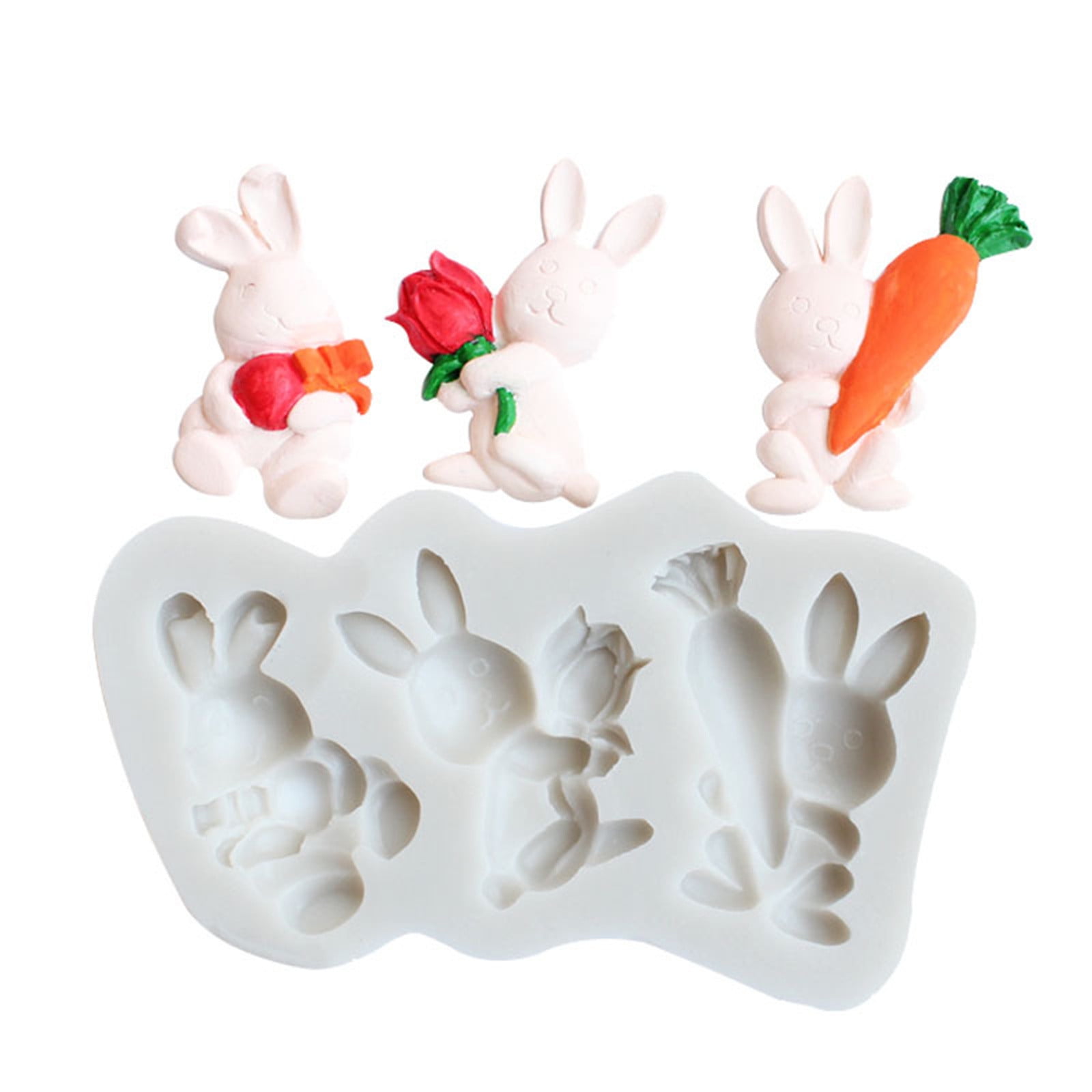 and pot / Garden Themed Silicone Mold Rabbit carrots wheelbarrow 