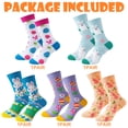 thumbnail image 2 of Forfamy 5 Pairs Easter Socks for Women Easter Bunny Crew Socks Rabbit Carrot Egg Pattern Socks Fun Socks for Easter Party Gift, 2 of 7