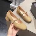 thumbnail image 6 of Wedding shoes for women low heel Round Toe pearl  Shoes Closed Toe Low Block Work Shoes  Dress Comfortable Wedding shoes Mary Jane, 6 of 6