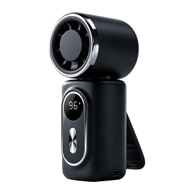 Ventilador portátil con clip, rotación ajustable, recargable, tamaño bolsillo, 5 velocidades, ideal para mujeres, hombres, conciertos, oficina y Negro