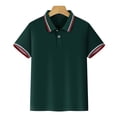 thumbnail image 5 of vigerkar Kids Boys Short Sleeve School Uniform Casual Polo Shirts 1-10 Years (Dark Green, 3-4 Years), 5 of 8