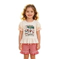 thumbnail image 2 of Angala Outfits for Infant Girls Graphic T Shirt with Plaid Shorts Sets Girl Summer Casual Clothes, 2 of 6