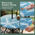 thumbnail image 5 of Round Outdoor Tablecloth with Umbrella Hole and Zipper, Gray Blue Starfish Tablecloth with Elastic Waterproof, Summer Coastal Nautical Ocean Classic Patio Table Covers for 45" - 54" Pool Tables, 5 of 9