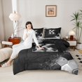 thumbnail image 4 of Castle Fairy Personalized Initial K Bedding Comforter Set 2pcs for Teens,Abstract Gradient Splash Twin Comforter Sets Microfiber,Geometric Hexagon Breathable Bedding Set,Luxury Bedroom Decor, 4 of 8