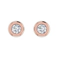 thumbnail image 2 of 14K Rose Gold Bezel Set Round Diamond Stud Earrings (1/10 Carat) (SI1-SI2 Clarity), 2 of 3
