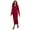 Rich Burgundy, variant on Women's Plus Size Petite Plus Size Long Sleeve Pleated Jacket Dress Set – Elegant 2-Piece Sheath Suit