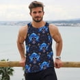 thumbnail image 6 of Cauagu cool blue flower Skull Print Men's Sleeveless Muscle Shirts,Tank Tops Quick Dry Workout Tank Top Gym Muscle Tee Fitness Bodybuilding T Shirt for Men-Large, 6 of 7