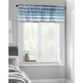 thumbnail image 4 of Kitchen Cafe Valance Curtain for Small Windows,Retro Nothern Europe Stripe Rod Pocket Short Valances Vintage Blue White Window Treatment Panel for Living Room/Bedroom/Bathroom,42x12in, 4 of 9