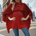 thumbnail image 2 of Cape à Franges pour Femmes, Cardigan Tricoté à Col Demi-Ouvert, 2 of 3