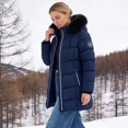 thumbnail image 4 of Women's Winter Coats Waterproof Windproof Warm Thicken Hooded Puffer Jacket, Navy 3XL, 4 of 8