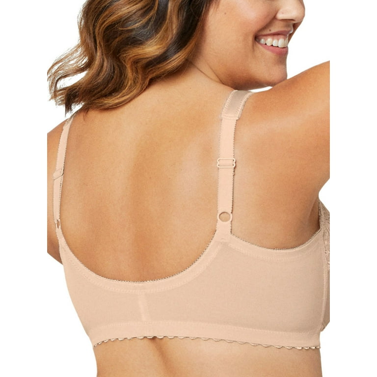 Glamorise MagicLift Front-Closure Wire-free Support Bra - White - Curvy Bras