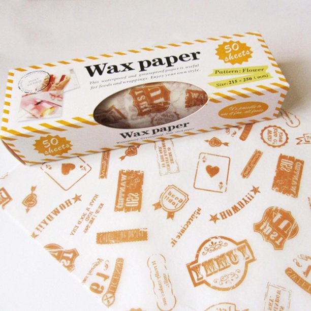 JANDEL 50 Sheets Wax Paper Greaseproof Paper Waterproof Food Wrapping