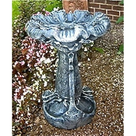 Terra Concrete - Athena Garden Cast Stone Flowering Bird Bath