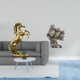 thumbnail image 2 of Estatua De Caballo Y Búho De Pie Hecha A Mano, Adorno De Mesa, Escultura Animal Moderna Para Hoteles, Estanterías, Chimeneas, Salas De Estar, Oficinas, Decoración De Armarios, Ligera., 2 of 8