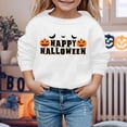 thumbnail image 2 of MIASHUI Halloween Girls Sweatshirt Cozy Letter Design Pumpkin Bat Pattern Festive Autumn Winter Warm Hoodies for Children, 2 of 5