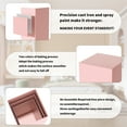 thumbnail image 4 of 3 Pcs Metal Display Pedestal Stands for Parties, Heavy Duty Rigid Material Square Display Tables for Party Dinner Wedding Birthday Cake Dessert Placement, Decoration Display Stand, Pink, 4 of 7