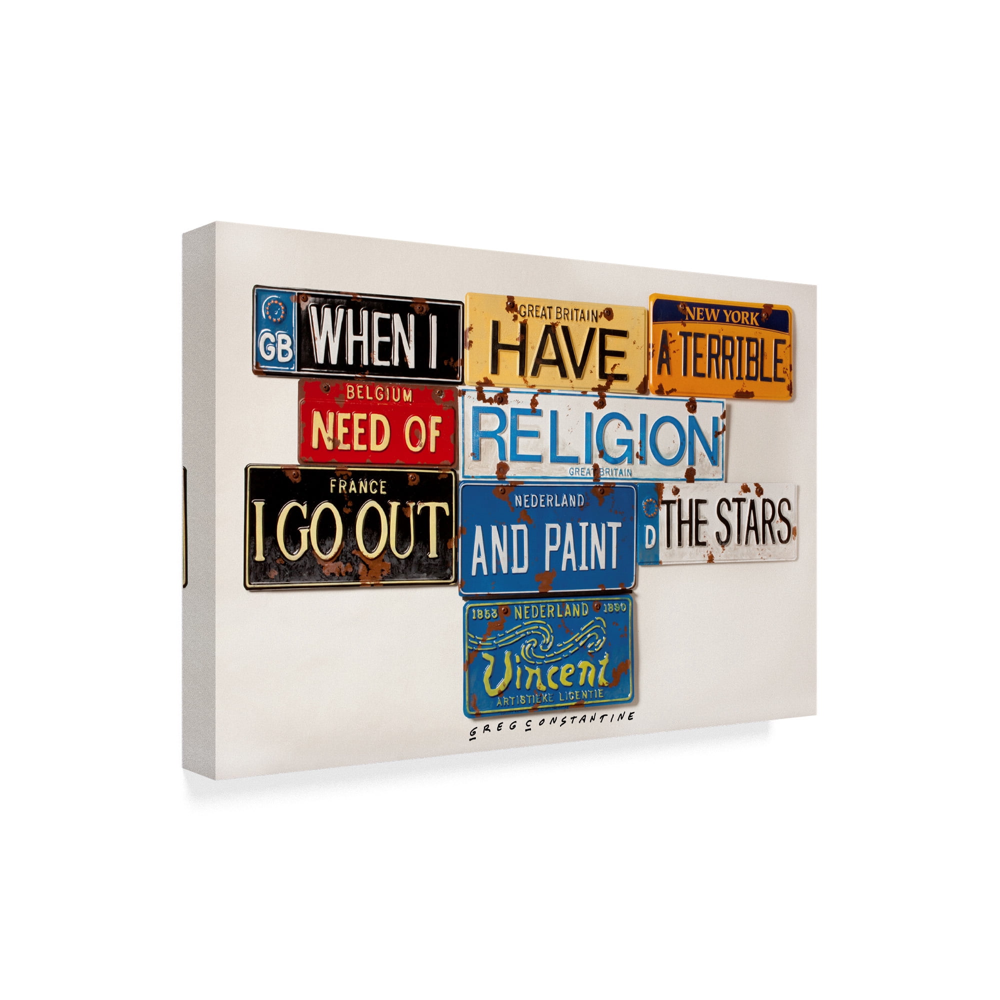 Trademark Fine Art 'Vincent Need Religion' Canvas Art by Gregory Constantine