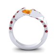thumbnail image 4 of 1.20 Ct Fine Natural Diamond Citrine & Red Ruby Gemstone Bridal Ring for Women Solid 14K White Gold Size 10 by Diamond-Capitals, 4 of 8