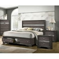 thumbnail image 5 of FOA Laren Contemporary 3-Piece Gray Wood Bedroom Set - Queen + 2 Nightstands, 5 of 7