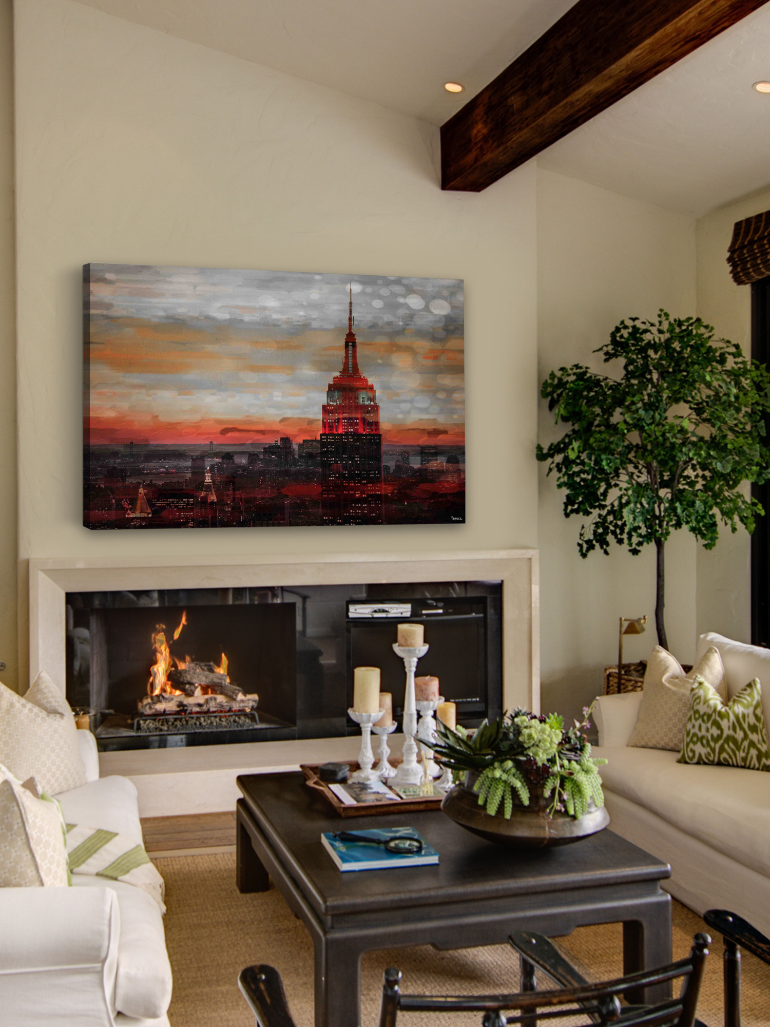 Parvez Taj "Red Hot NYC" Print on Canvas