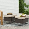 thumbnail image 6 of AVAWING Durable Ottoman Footstools with Removable Cushions, Rattan, Beige, 2 Pieces, 6 of 7