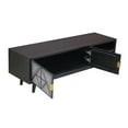 thumbnail image 3 of Furniture of America Kanan Art Deco Solid Wood 2-Door TV Stand in Black, 3 of 8