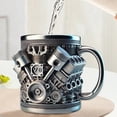 thumbnail image 2 of de Café Acero Inoxidable con Motor V8, Asa Aislante para Amantes los Coches., 2 of 5