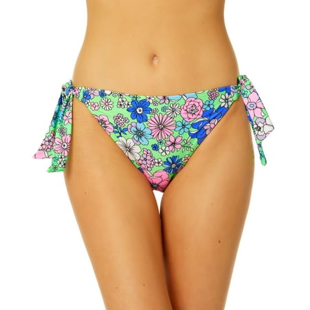 Salt + Cove Women s Peony Party Side-Tie Hipster Bikini Bottoms  Multi   L