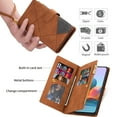 thumbnail image 6 of Allytech Galaxy S24 Ultra Wallet Case with Zipper Pocket, Premium PU Leather RFID Blocking Slim Fit Cards Slots Shockproof Flip Stand Hand Wrist Phone Case for Samsung Galaxy S24 Ultra - Brown, 6 of 6