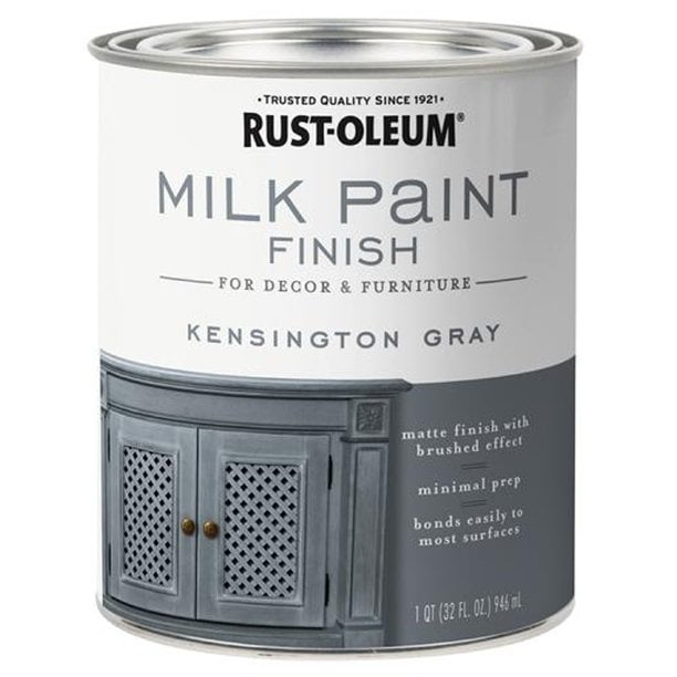 Rust-Oleum 331053 Milk Paint Finish KENSINGTON GRAY qt