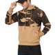 thumbnail image 1 of Hombres Otoño Sudadera Con Capucha Color Bloqueo Cordón Espesar Bolsillo Costilla Cierre De Punto Suelto Casual Manga Larga Jersey Con Capucha Top Caqui XL, 1 of 6
